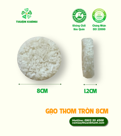 Phôi cơm sấy tròn gạo thơm – 8CM