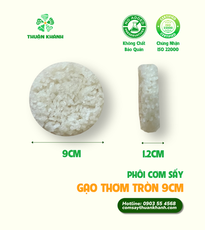 Phôi cơm sấy chưa chiên tròn Thuận Khánh – 9CM