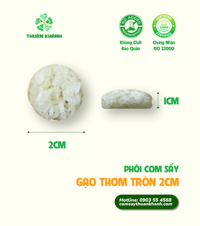 Giới thiệu cơm cháy Thuận Khánh 7 Phôi cơm sấy chưa chiên tròn Thuận Khánh – 9CM