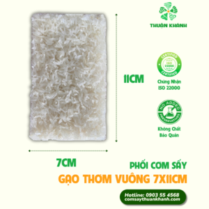 Phôi cơm sấy chữ nhật gạo thơm 7X11CM Danh mục sản phẩm gạo trắng thơm