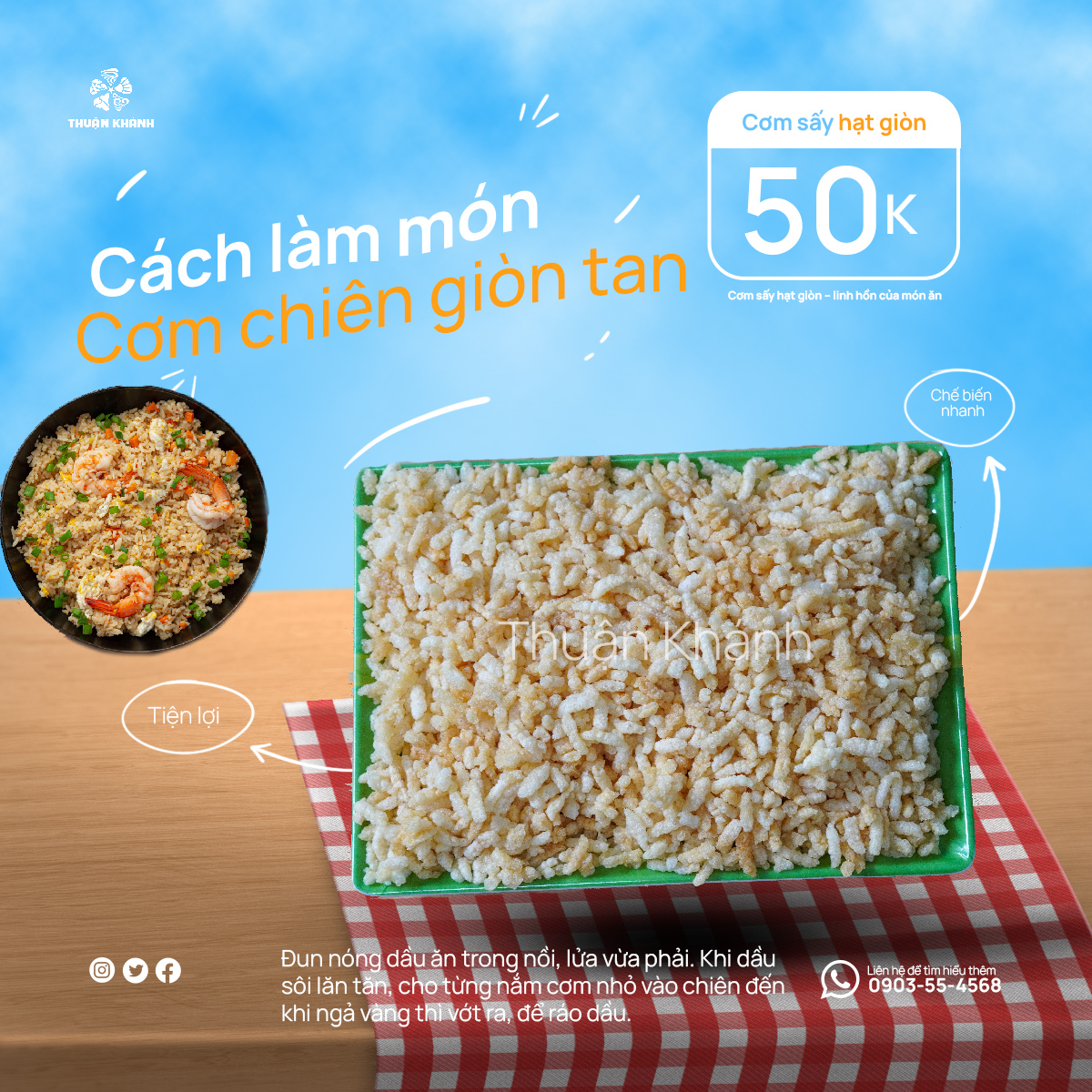Cách làm cơm chiên giòn tan Thuận Khánh