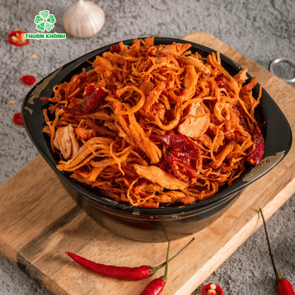 Cách làm chà bông gà cay bùng vị – Ăn kèm cơm cháy là mê ngay