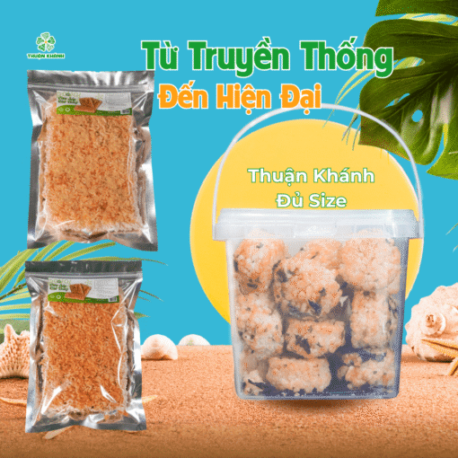 Hộp cơm cháy Thuận Khánh có quai cầm tiện lợi