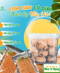 Hộp cơm cháy Thuận Khánh có quai cầm tiện lợi