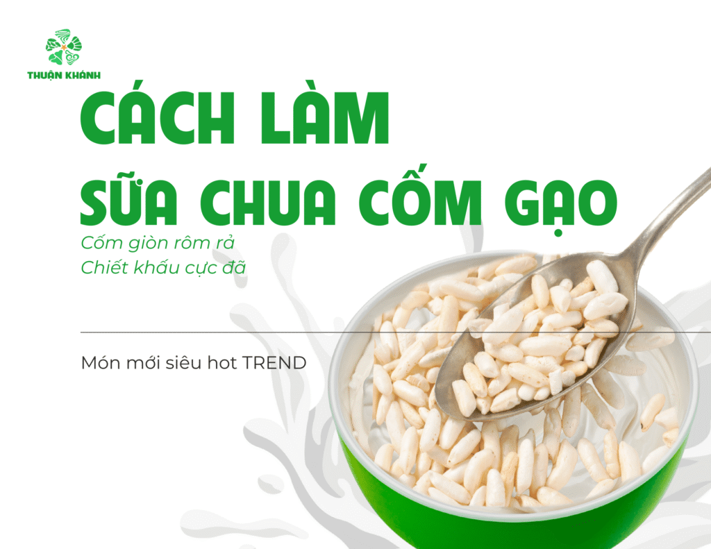 Cách làm sữa chua cốm gạo dẻo thơm, mát lành chuẩn vị