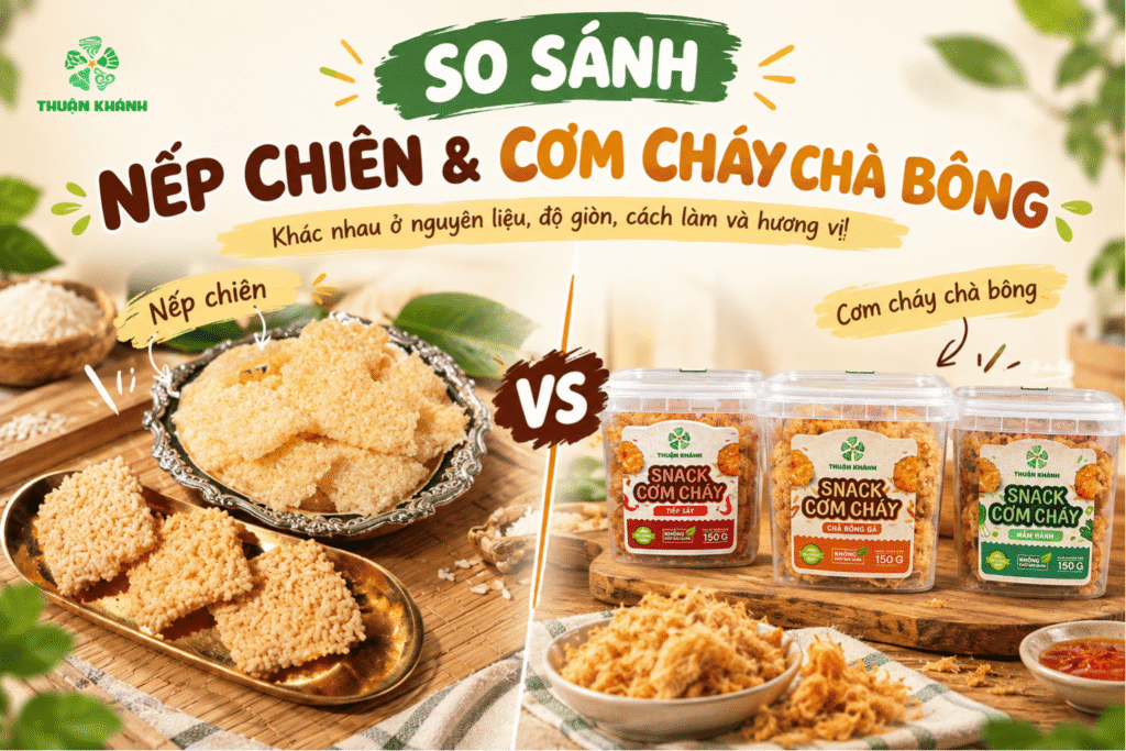 So Sánh Nếp Chiên và Cơm Cháy Chà Bông