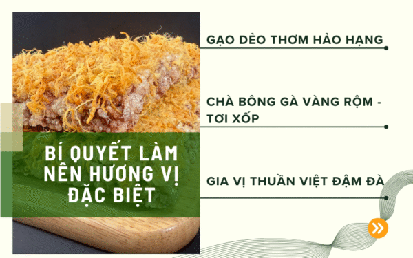 Bí quyết làm cơm cháy chà bông Thuận Khánh với gạo dẻo thơm và chà bông vàng rộm