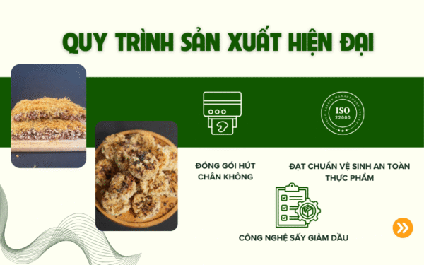 Quy trình sản xuất cơm cháy Thuận Khánh hiện đại với công nghệ sấy giảm dầu, đóng gói hút chân không