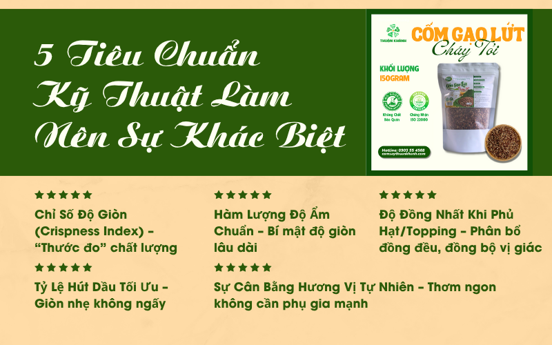 5 tiêu chuẩn kỹ thuật của cơm cháy hạt giòn Thuận Khánh