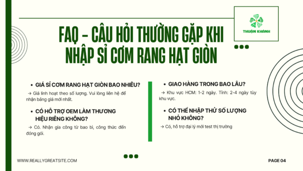 Sỉ Cơm Rang Hạt Giòn Từ Xưởng – Nguồn Chất Lượng Cao