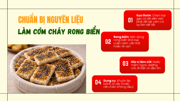 CÁCH LÀM CƠM CHÁY RONG BIỂN GIÒN RỤM TẠI NHÀ