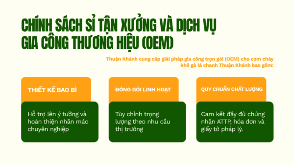 Cơm cháy khô gà lá chanh Thuận Khánh – Nguồn sỉ chất lượng, lợi nhuận bền vững