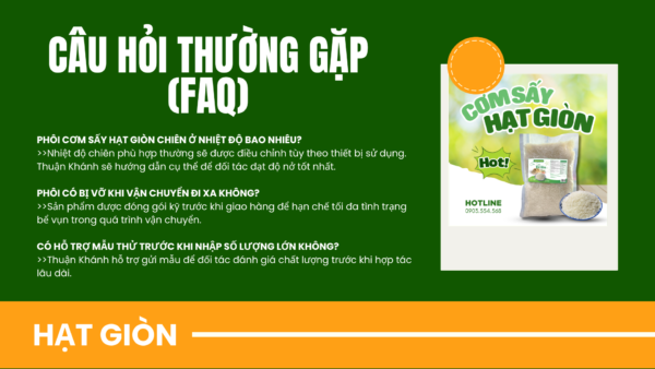 Phôi cơm sấy hạt giòn Thuận Khánh | Nguyên liệu dễ chiên, nở đều