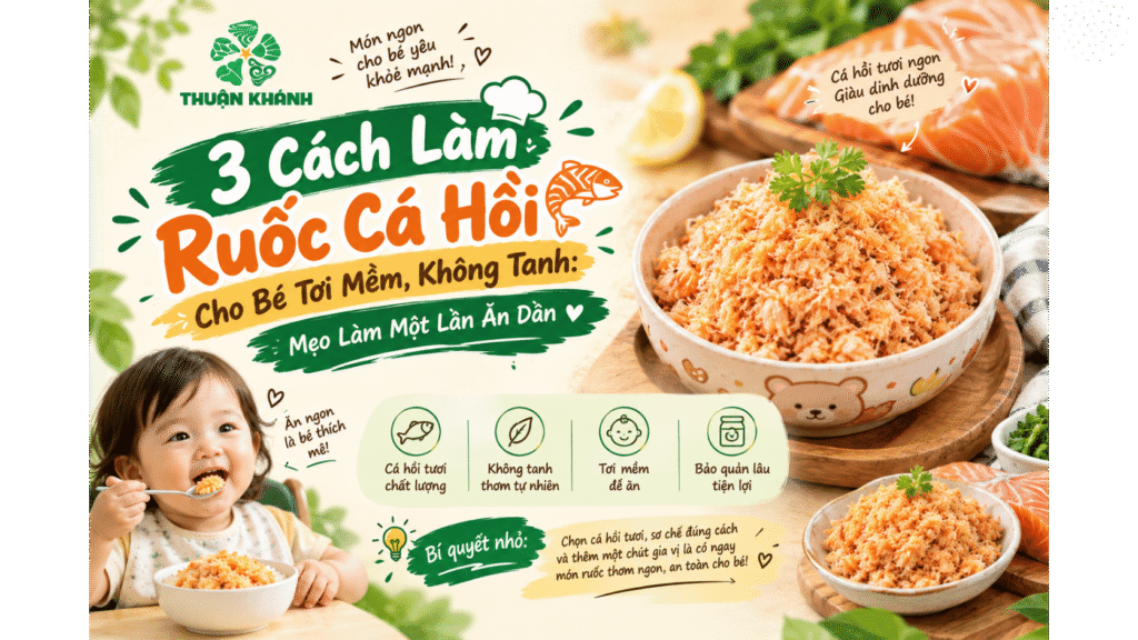 3 Cách Làm Ruốc Cá Hồi Cho Bé Tơi Mềm, Không Tanh (Mẹo Làm Một Lần Ăn Dần)
