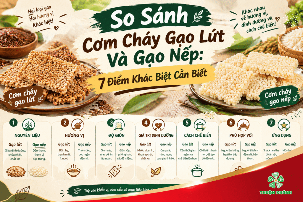 So Sánh Cơm Cháy Gạo Lứt Và Gạo Nếp: 7 Điểm Khác Biệt Cần Biết