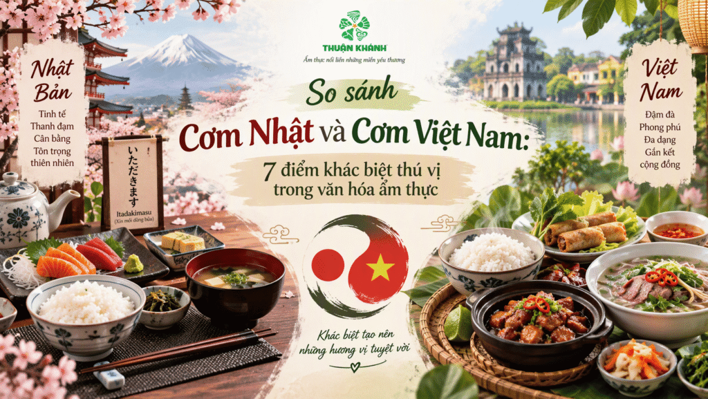 So sánh cơm Nhật và Việt Nam: 7 điểm khác biệt thú vị trong văn hóa ẩm thực