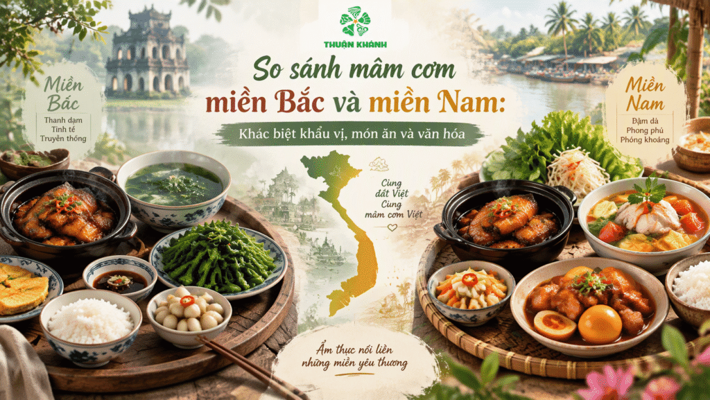 So sánh mâm cơm miền Bắc và miền Nam: Khác biệt khẩu vị, món ăn và văn hóa