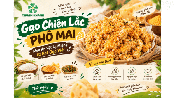 Gạo Chiên Lắc Phô Mai: Món Ăn Vặt Lạ Miệng Từ Hạt Gạo Việt